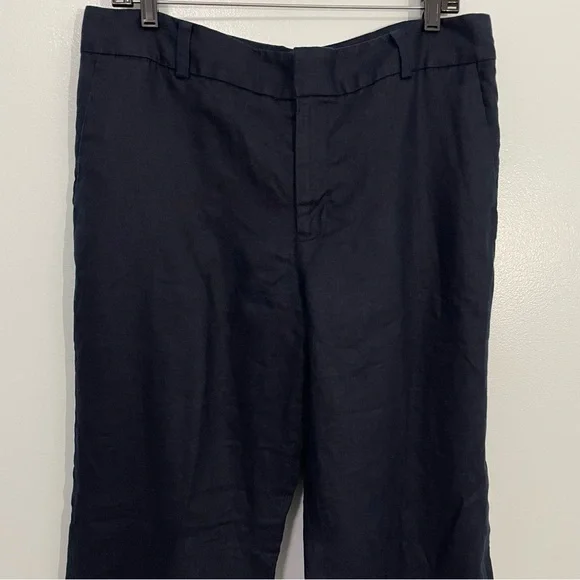 Chaps Navy Blue Linen Wide Leg Pants Size 14 - Picture 3 of 10